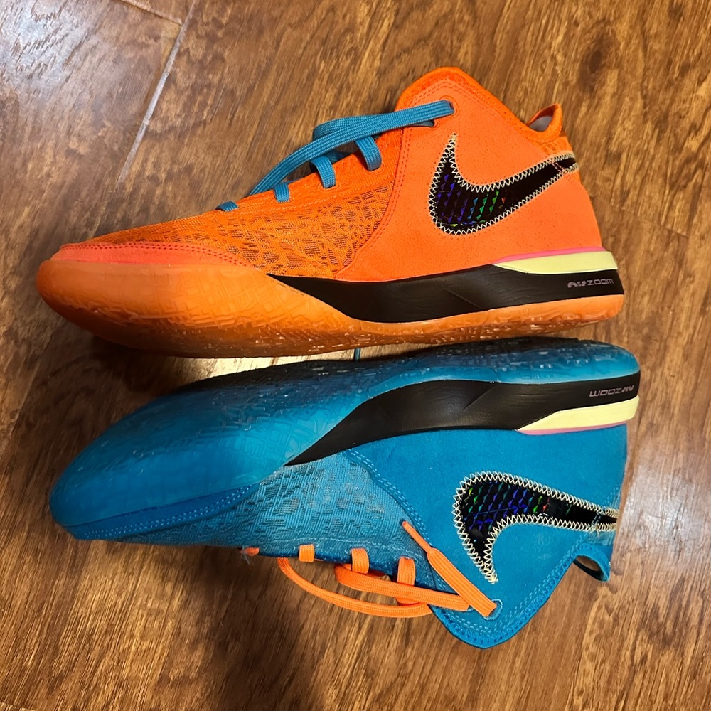 Nike LeBron NXXT Basketball Shoes Sneakers Blue Orange Barely Worn LBJ - Picture 2 of 6